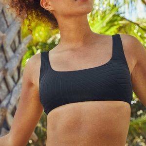 Aerie M XO Ribbed Wide Strap Scoop Bikini Top